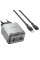 Мережевий зарядний пристрій Borofone BN21 Lena PD40W+QC3.0 (2USB-C) + кабель Type-C to Lightning - Metal gray - фото