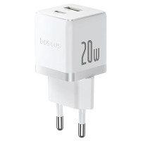 Сетевое зарядное устройство Baseus Palm Fast Charger 20W (1USB-A/1C) (P10111608) - Moon White