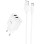 Мережевий зарядний пристрій Hoco C141A Smart 2.1A (2USB-A) + кабель USB to Type-C - White