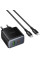Сетевое зарядное устройство Hoco C158A Upgrade PD45W (1USB-A/1C) + кабель Type-C to Type-C - Black - фото