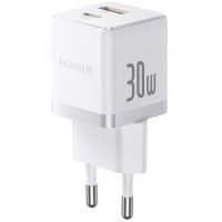Сетевое зарядное устройство Baseus Palm Fast Charger 30W (1USB-A/1C) (P1011160A) - Moon White