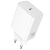 Мережевий зарядний пристрій Hoco C162A Source PD40W (1USB-C) - White