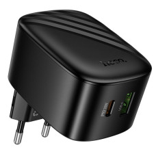Мережевий зарядний пристрій Hoco CS102A Folding PD30W+QC3.0 (1USB-A/1C) - Black