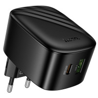 Сетевое зарядное устройство Hoco CS101A Folding PD20W+QC3.0 (1USB-A/1C) - Black