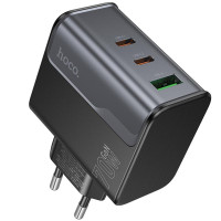 Мережевий зарядний пристрій Hoco CS75A Star Speed PD70W+QC3.0 (1USB-A/2C) - Midnight black