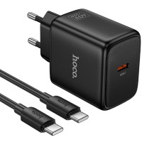 Мережевий зарядний пристрій Hoco N83 Profit PD40W (1USB-C) + кабель Type-C to Type-C - Black