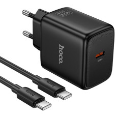 Мережевий зарядний пристрій Hoco N83 Profit PD40W (1USB-C) + кабель Type-C to Type-C - Black