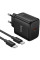 Мережевий зарядний пристрій Hoco N83 Profit PD40W (1USB-C) + кабель Type-C to Type-C - Black - фото