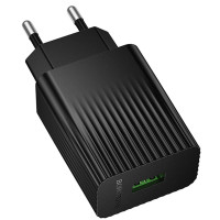 Мережевий зарядний пристрій Borofone BAS72A Source QC3.0 (1USB-A) - Black