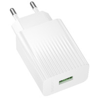 Мережевий зарядний пристрій Borofone BAS72A Source QC3.0 (1USB-A) - White
