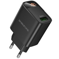 Мережевий зарядний пристрій Borofone BA95A Ilustre QC3.0 (1USB-A) - Black