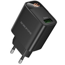 Мережевий зарядний пристрій Borofone BA95A Ilustre QC3.0 (1USB-A) - Black