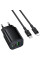 Мережевий зарядний пристрій Borofone BAS83A Star PD20W+QC3.0 (1USB-A/1C) + кабель Type-C to Lightning - Black - фото