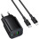 Мережевий зарядний пристрій Borofone BAS83A Star PD20W+QC3.0 (1USB-A/1C) + кабель Type-C to Lightning - Black