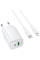 Мережевий зарядний пристрій Borofone BAS83A Star PD20W+QC3.0 (1USB-A/1C) + кабель Type-C to Lightning - White - фото