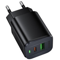 Сетевое зарядное устройство Borofone BAS83A Star PD20W+QC3.0 (1USB-A/1C) - Black