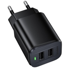 Мережевий зарядний пристрій Borofone BAS81A Star 10.5W (2USB-A) - Black