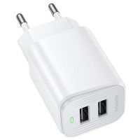 Сетевое зарядное устройство Borofone BAS81A Star 10.5W (2USB-A) - White