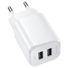 Мережевий зарядний пристрій Borofone BAS81A Star 10.5W (2USB-A) - White