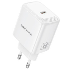 Мережевий зарядний пристрій Borofone BN33 Fuente PD40W (1USB-C) - White