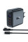 Мережевий зарядний пристрій Acefast A37 PD100W+QC3.0 GaN (1USB-A/3C) + кабель Type-C to Type-C 2m - Black - фото