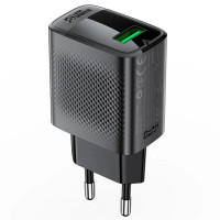 Мережевий зарядний пристрій Acefast A90 QC3.0 18W (1USB-A) - Black