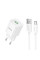 Мережевий зарядний пристрій Hoco C145A Charm QC3.0 18W (1USB-A) + кабель USB to Type-C - White - фото