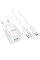 Мережевий зарядний пристрій Hoco C145A Charm QC3.0 18W (1USB-A) + кабель USB to Type-C - White - фото