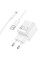 Мережевий зарядний пристрій Hoco C145A Charm QC3.0 18W (1USB-A) + кабель USB to Type-C - White - фото