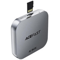 Адаптер Acefast QC2 AI Box car wireless CarPlay/Android Auto - Metal gray