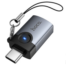 Перехідник Hoco UA46C Type-C Male to USB Female USB3.0 - Metal gray