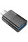 Перехідник Hoco UA36B OTG Type-C male to USB female transparent - Black - фото