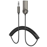 Bluetooth аудіо ресивер Borofone BC56 Peaceful (AUX 3.5mm+USB-A) - Metal gray