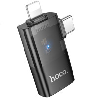 Перехідник Hoco UA36E Combo 2-in-1 (Type-C/Lightning to USB2.0) - Black