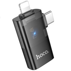 Перехідник Hoco UA36E Combo 2-in-1 (Type-C/Lightning to USB2.0) - Black