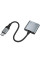 Перехідник Hoco UPA34 Type-C to Type-C + 3.5mm - Metal gray - фото