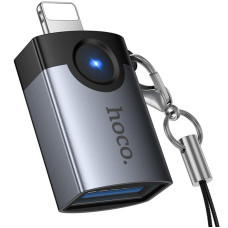 Перехідник Hoco UA46 Lightning Male to USB Female USB2.0 - Metal gray