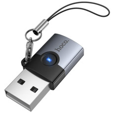 Перехідник Hoco UA46B USB Male to Type-C Female USB3.0 - Metal gray