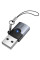 Перехідник Hoco UA46B USB Male to Type-C Female USB3.0 - Metal gray - фото