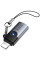 Перехідник Hoco UA46A Lightning Male to Type-C Female - Metal gray - фото