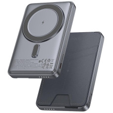 Портативний ЗП Power Bank Hoco Q46 Title PD20W з БЗП+card holder 5000 mAh - Silver gray