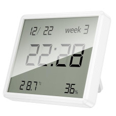 Електронний термогігрометр + годинник Hoco HX41 5in1 Indoor - White