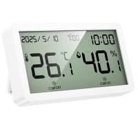 Електронний термогігрометр + годинник Hoco HX42 Indoor - White
