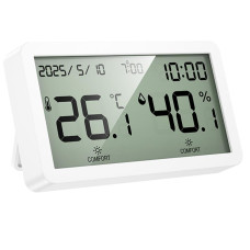 Електронний термогігрометр + годинник Hoco HX42 Indoor - White