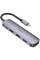 Перехідник HUB Hoco HB27 10-Port (Type-C to HDTV+USB3.0+PD+2xUSB2.0) - Metal gray - фото