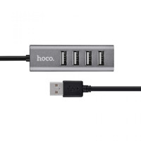 Перехідник HUB Hoco HB1 USB to USB 2.0 (4 port) (1m) - Сірий