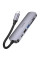 Перехідник Hoco HB28 Multi-function 6in1 (Type-C to HDTV+USB3.0+USB2.0+SD+TF+PD) - Metal gray - фото