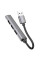 Перехідник Hoco HB26 4in1 (USB to USB3.0+USB2.0*3) - Metal gray - фото