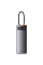 Перехідник HUB Baseus Metal Gleam Series 7-Port Clarity (Type-C to HDMI+USB3.0*3+PD+SD/TF) (B000307) - Station Gray - фото