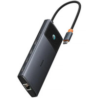 Перехідник HUB Baseus Metal Gleam II OS 10in1 Dual Display (B00061800123-01) - Cosmic Black